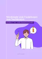 Vorschau - Arbeitsblätter - Merkmale und Funktionen von Sachtexten - Deckblatt