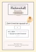 Vorschau - Poster - Wortspeicher Flächeninhalt I Quadratzentimeter - Deckblatt