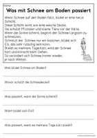 Vorschau - Arbeitsblätter - Der Schnee - Sachtexte für Erstleser | Leseverständnis Klasse 1 & 2 - Seite 3