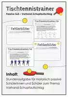 Vorschau - Aufgabenkarten - Passive Schülerinnen und Schüler im Tischtennis. Vorhand-Schupfaufschlag - Deckblatt