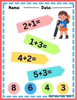 Aperçu - Feuilles d'exercices - Addition and Subtraction Math worksheets for kindergarten - Page 1