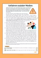 Vorschau - Arbeitsblätter - Sachtext Gefahren sozialer Medien - Seite 1