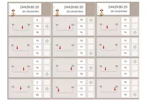 Vorschau - Stationenlernen - Zahlenraum bis 20, Zahlen am Zahlenstrahl bis 20, 18 große + 56 kleine Klammerkarten, Zahlvorstellung, Zahlenraumerweiterung - Seite 3