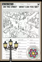 Vorschau - Arbeitsblätter - On the Streets – Wortschatz und Writing Englisch | 3-fach differenziertes Arbeitsblatt 4.–5. Klasse - Deckblatt