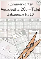 Vorschau - Stationenlernen - Ausschnitte 20er-Tafel, Klammerkarten, Zahlenraumerweiterung, Förderung Zahlvorstellung - Deckblatt