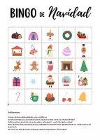 Vorschau - Mal- und Bastelvorlagen - Bingo de Navidad – Wortschatzspiel Spanisch Weihnachten - Seite 1