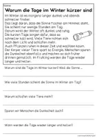 Vorschau - Arbeitsblätter - Winter in der Natur - Sachtexte für Erstleser, Leseverständnis Klasse 1 & 2 - Seite 3