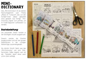 Vorschau - Arbeitsblätter - MEANS OF TRANSPORT - Mini Dictionary (Leporello) - Seite 1