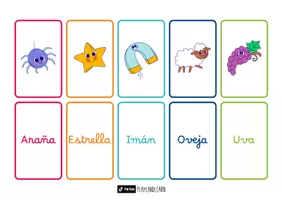 Vista previa - Juegos / Gamificación - Tarjetas Didácticas de Vocales: Letras, Imágenes y Palabras / 40 tarjetas - página 2