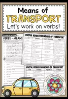 Vorschau - Arbeitsblätter - MEANS OF TRANSPORT + VERBS (Merkblatt + Arbeitsblatt) - Deckblatt