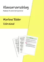 Vorschau - Klassenarbeiten - Klausurvorschlag: M. Röder - Zebraland - Deckblatt