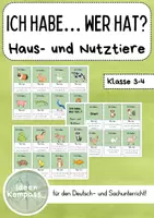 Vorschau - Bildkarten - Haus- und Nutztiere - Ich habe… Wer hat…? Lesespiel - Deckblatt
