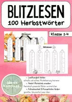 Vorschau - Arbeitsblätter - Blitzlesen - 100 Herbstwörter Leseförderung - Deckblatt