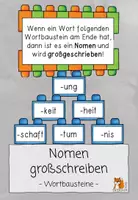 Vorschau - Merkblätter - Nomen-Endungen | Suffixe | Tafel- und Legematerial - Deckblatt