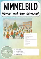 Vorschau - Spiele - Wimmelbild Schulhof/Weihnachten mit Suchaufträgen/Differenzierung - Deckblatt