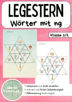 Vorschau - Stationenlernen - Legestern/Lesestern - Wörter mit NG Leseförderung Rechtschreibung - Deckblatt