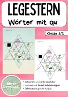 Vorschau - Stationenlernen - Legestern/Lesestern - Wörter mit QU Leseförderung Rechtschreibung - Deckblatt