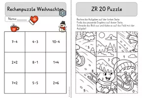 Vorschau - Arbeitsblätter - Rechenpuzzle Weihnachten 🎄 | 8 weihnachtliche Plus- & Minuspuzzle im ZR 20 inkl. Lösungen - Seite 3