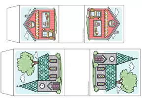 Vorschau - Mal- und Bastelvorlagen - Stadt basteln – Papierstadt mit Gebäuden und Stadtplan | Bastelvorlage für Unterricht und Grundschule - Seite 3