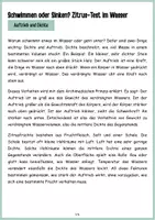Vorschau - Arbeitsblätter - Dichtetest - Schwimmen oder Sinken Auftrieb Experiment - Seite 1