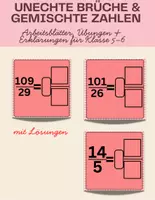 Vorschau - Arbeitsblätter - unechte brüche gemischte zahlen mit Lösungen - Deckblatt