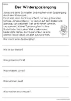 Vorschau - Arbeitsblätter - Kinder im Winter | Leseverständnis, Klasse 1 & 2 - Seite 2