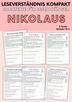 Vorschau - Arbeitsblätter - Nikolaus - Sachtexte für Erstleser | Leseverständnis Klasse 1 & 2 - Deckblatt