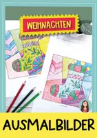 Vorschau - Mal- und Bastelvorlagen - Weihnachten Ausmalbilder Pop Art – 11 kreative Malvorlagen (2-fach differenziert) - Deckblatt