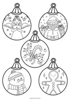 Vorschau - Mal- und Bastelvorlagen - Weihnachtskugeln Malvorlagen – Ausmalbilder & Fensterdeko für die Adventszeit (10 Motive) - Seite 1