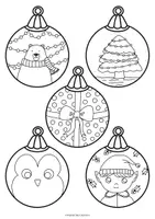 Vorschau - Mal- und Bastelvorlagen - Weihnachtskugeln Malvorlagen – Ausmalbilder & Fensterdeko für die Adventszeit (10 Motive) - Seite 2
