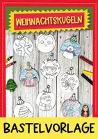 Vorschau - Mal- und Bastelvorlagen - Weihnachtskugeln Malvorlagen – Ausmalbilder & Fensterdeko für die Adventszeit (10 Motive) - Deckblatt