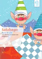 Vorschau - Mal- und Bastelvorlagen - Bastelbogen: Bunte Wichtel - Deckblatt