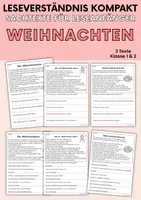 Vorschau - Arbeitsblätter - Weihnachten - Sachtexte für Erstleser | Leseverständnis Klasse 1 & 2 - Deckblatt