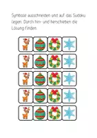 Vorschau - Arbeitsblätter - Bilder Sudoko mit weihnachtlichen Motiven - Seite 1