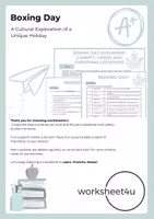 Vorschau - Arbeitsblätter - Boxing Day – Reading, Vocabulary & Critical Thinking Resource - Deckblatt