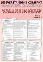 Vorschau - Arbeitsblätter - Valentinstag - Sachtexte für Erstleser | Leseverständnis Klasse 1 & 2 - Deckblatt