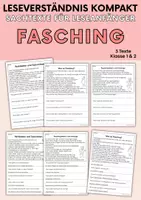Vorschau - Arbeitsblätter - Fasching - Sachtexte für Erstleser | Leseverständnis Klasse 1 & 2 - Deckblatt