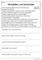 Vorschau - Arbeitsblätter - Fasching - Sachtexte für Erstleser | Leseverständnis Klasse 1 & 2 - Seite 2