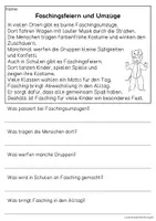 Vorschau - Arbeitsblätter - Fasching - Sachtexte für Erstleser | Leseverständnis Klasse 1 & 2 - Seite 3