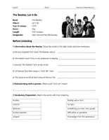 Vorschau - Arbeitsblätter - The Beatles: Let It Be – Listening Comprehension (Simple Present) - Deckblatt