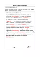 Vorschau - Arbeitsblätter - Mücken im Winter - Niederschrift - Seite 1