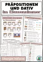Vorschau - Arbeitsblätter - Präpositionen und Dativ - Einführung und Übungen "Im Klassenzimmer" DaZ / DaF / Deutsch #rabattraketenzusalevester25 - Deckblatt
