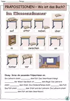 Vorschau - Arbeitsblätter - Präpositionen und Dativ - Einführung und Übungen "Im Klassenzimmer" DaZ / DaF / Deutsch #rabattraketenzusalevester25 - Seite 1