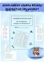 Vorschau - Arbeitsblätter - Regelmäßige Verben beugen und konjugieren im Präteritum - Übungsheft Deutsch 3./4. Klasse - Deckblatt