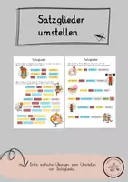 Vorschau - Arbeitsblätter - Freebie Satzglieder umstellen: Erste Übungen - Deckblatt