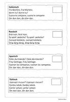 Vorschau - Arbeitsblätter - Lied Bruder Jakob - in 7 Sprachen - mit Übungen - Seite 2
