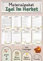 Vorschau - Arbeitsblätter - Igel im Herbst Lesetext mit Fragen + Lösungen Leseverstehen Wortspeicher didaktische Reserve Lesen Leseverständnis - Deckblatt