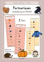 Vorschau - Arbeitsblätter - Partnerlesen im Herbst | Leseübung, Freiarbeit, Deutsch (1. & 2. Klasse) - Deckblatt