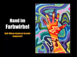 Vorschau - Stundenentwürfe - Hand im Farbwirbel – Kreatives Kunstprojekt mit Bunt- oder Filzstiften - Seite 1