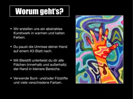 Vorschau - Stundenentwürfe - Hand im Farbwirbel – Kreatives Kunstprojekt mit Bunt- oder Filzstiften - Seite 2